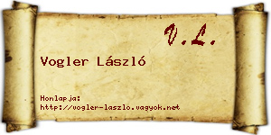 Vogler László névjegykártya
